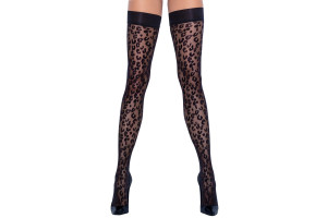 Cottelli Legwear - Limited Edition - Hold Up Strømper Med Leopardmønster