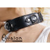 Avalon - VICTORY - Enkelt Collar med D-ringer og polstring - Sort og Rød
