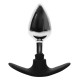 BQS - Metall Buttplug med Avlang Silikonstopper - Medium