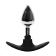 BQS - Metall Buttplug med Avlang Silikonstopper - Small