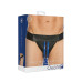 Ouch! Striped Front Zip Jock - Jockstrap - Bonded Leather - Sort/Blå