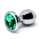 BQS - Buttplug i metall med Krystall - Mørk Grønn - Medium