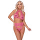 Cottelli Lingerie - Undertøysett med overdel og hofteholder - Rosa
