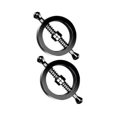 BQS - Runde brystklyper med fjæring - Sort