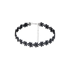 Gnist - Choker med blomsterdetaljer - 02 - Sort