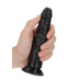 RealRock - Slim Realistic Dildo med sugekopp - 6" / 15,5 cm  - Sort 