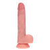 Realrock - Dual Density Vibrator Dildo med thrusting - 7"/17,8cm - Beige