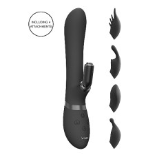 VIVE - Chou - Rabbitvibrator med utskiftbare hoder - Sort 