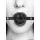 Ouch! Black & White - Ballgag med pustehull - Sort 