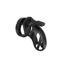 Man Cage - Model 24 - Kuklås 3,5" 9 cm - Silikon - Sort 