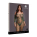 Le Desir - Sexy Catsuit med netting og blomstermønster - Queen Size 2XL-5XL - Grønn 