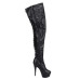 Erogance - Lårhøye Boots - D3063 - Sort