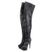 Erogance - Lårhøye Boots - D3063 - Sort