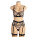 Gnist Undertøy - Elegant Undertøysett 3 delt - nude og sort Gnist Undertøy - Elegant Undertøysett 3 delt - nude og sort