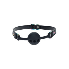Ouch! Venice - Ballgag med pustehull - Sort 