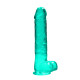 Realrock – Crystal Clear – Realistisk Dildo med Pung – Grønn - 22 cm
