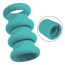 You2Toys - 3 in 1 Cock & Ball Ring Sett med Bumperfunksjon - Turkis You2Toys - 3 in 1 Cock & Ball Ring Sett med Bumperfunksjon - Turkis