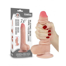 Lovetoy - 7" Sliding Skin Dildo - Lys Hudfarge